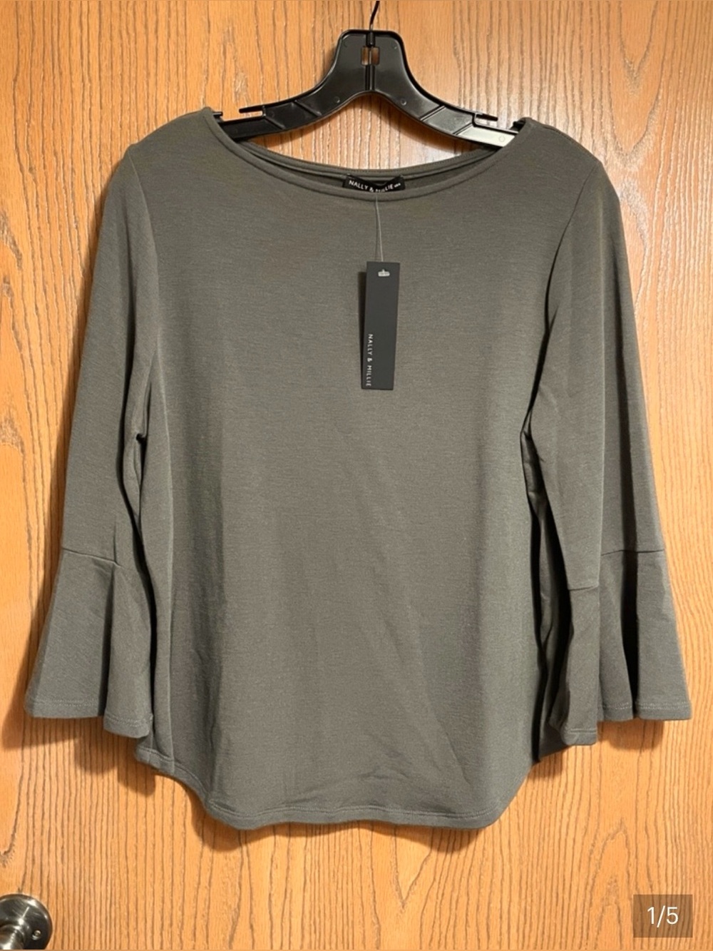 NWT Bell Sleeve Top in Olive Green